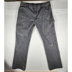 Genuine Dickies Mens Carpenter Pants Faded Black Workwear Denim 35x31 737